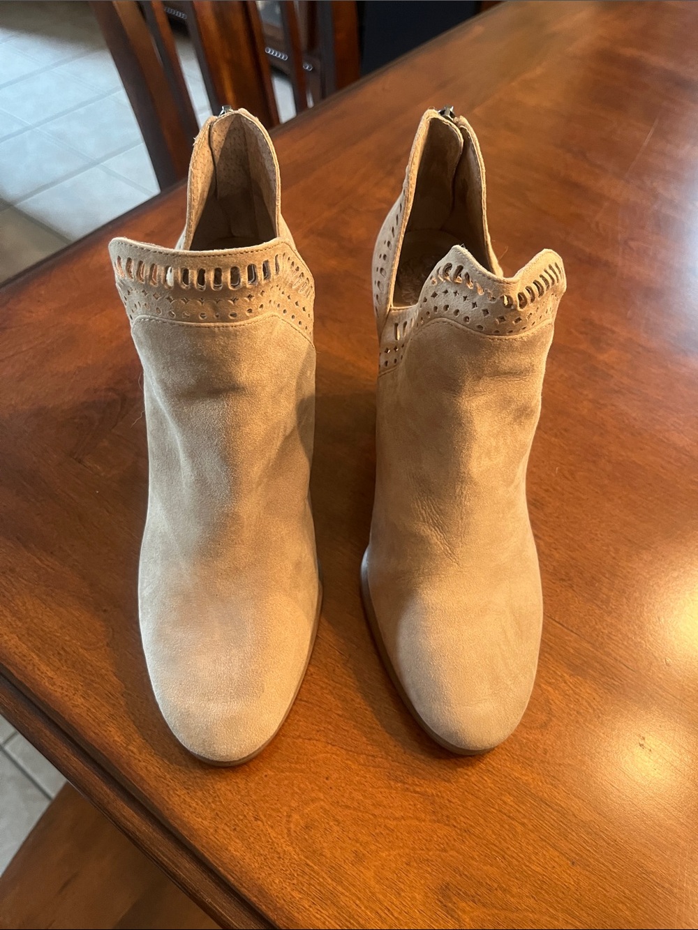 Vince Camuto Suede Ankle Booties in Tan - Women's